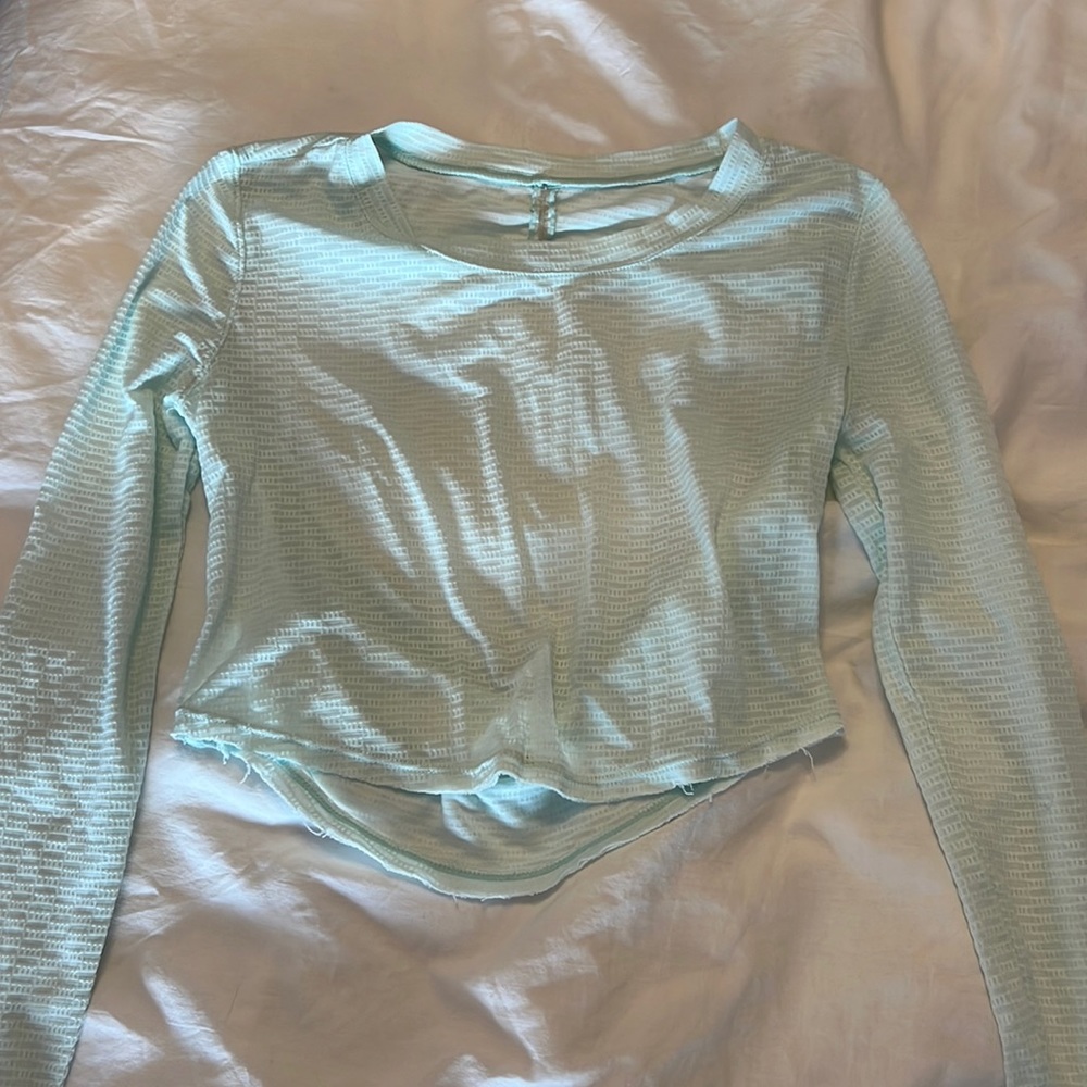 FREE PEOPLE open back mint green workout top